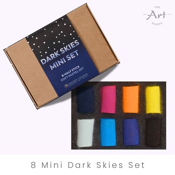 Unison Artists' Soft Pastels - Mini Dark Skies Set of 8 Half Stick Colours