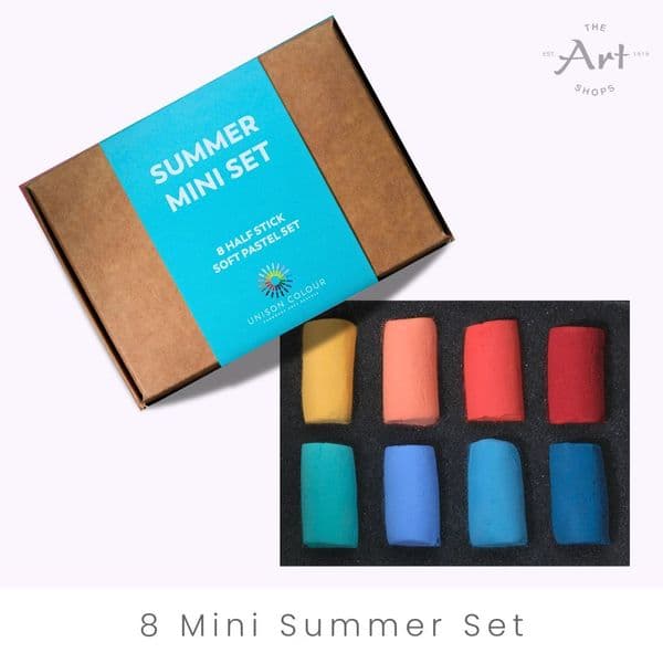 Unison Artists' Soft Pastels - Mini Summer Set of 8 Half Stick Colours