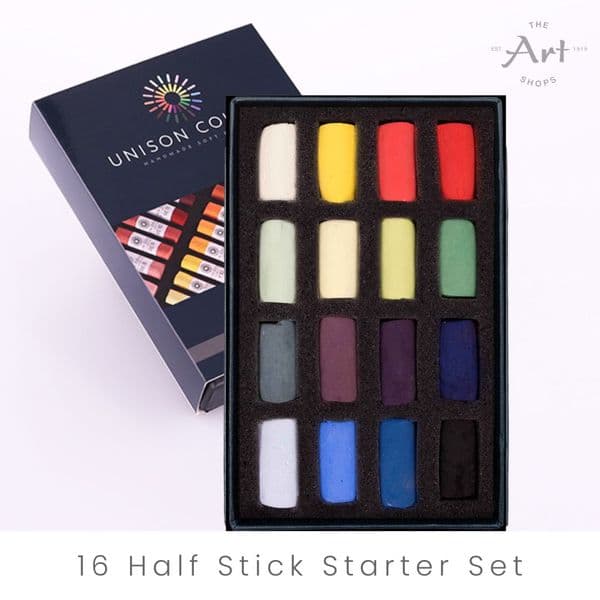 Unison Artists' Soft Pastels - Starter Set of 16 Half Stick Colours
