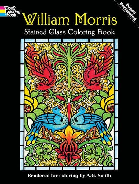 William Morris Stained Glass Coloring Book