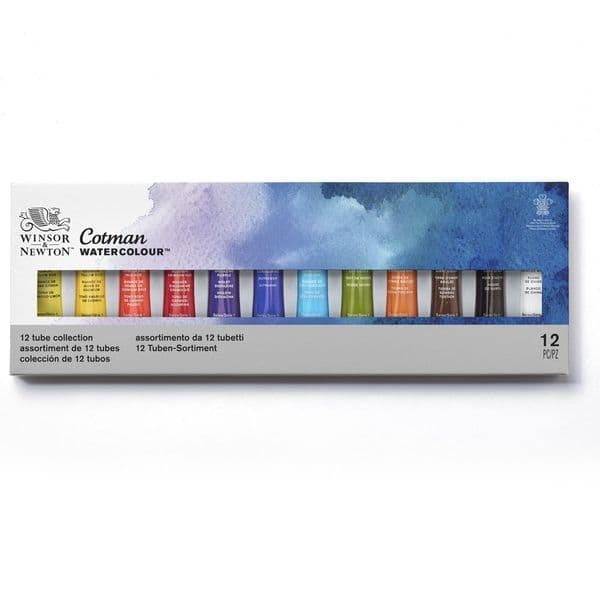 Winsor and Newton Cotman Watercolour Tube set of 12 x 8ml