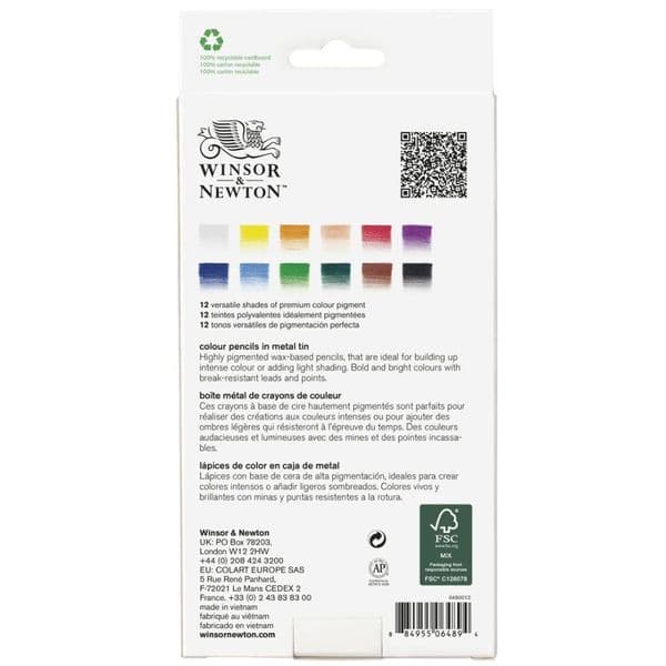 Winsor and Newton Studio Coloured Pencil 12 Set