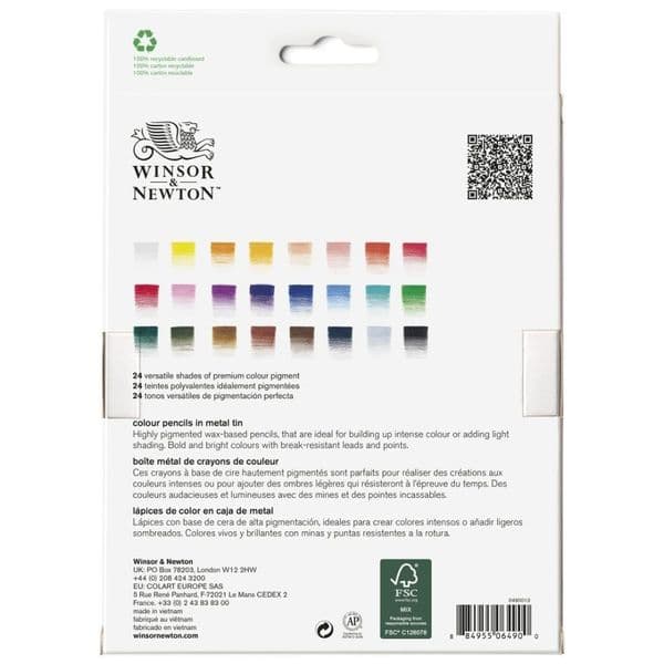 Winsor and Newton Studio Coloured Pencil 24 Set