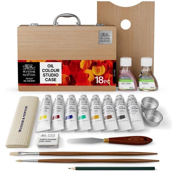 Winsor & Newton Artists' Oil Paint Bamboo Box Set