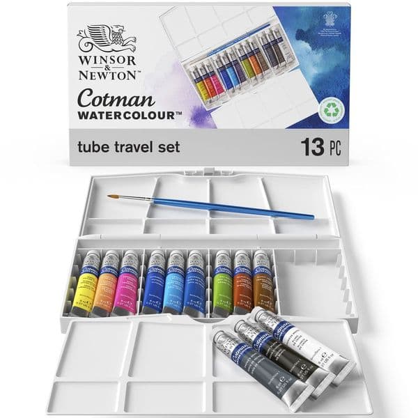 Winsor & Newton Cotman Watercolour Painting Plus/ Travel Tube Set