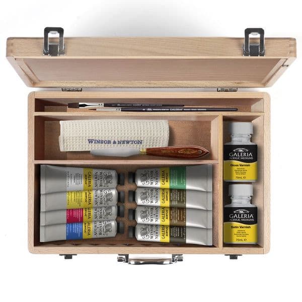 Winsor & Newton Galeria Acrylic Wooden Box Set