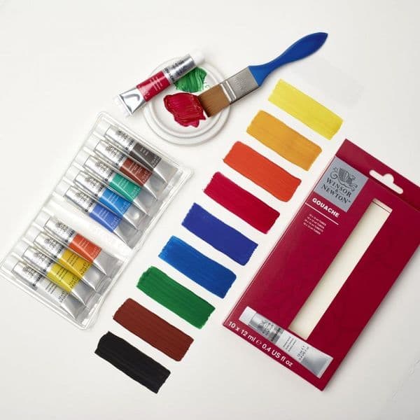 Winsor & Newton Gouache Set of 10 x 12ml Tubes