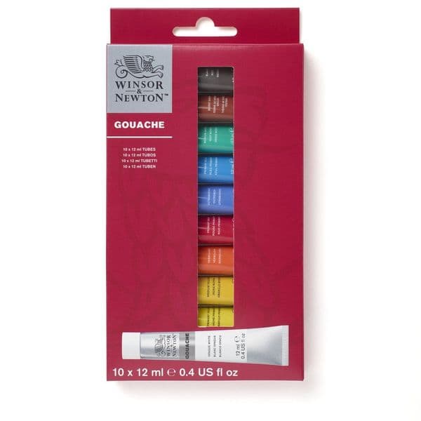 Winsor & Newton Gouache Set of 10 x 12ml Tubes