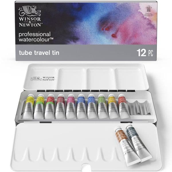 Winsor & Newton Professional Watercolour 12 x 5ml Tube Travel Tin