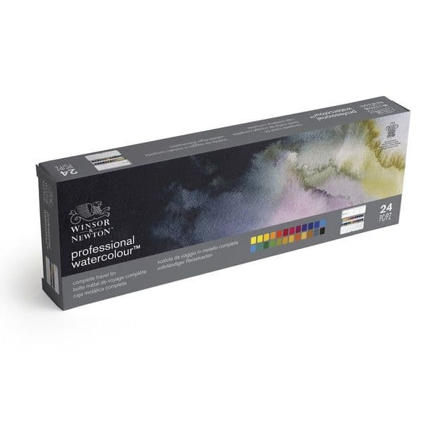 Winsor & Newton Professional Watercolour 24 Half Pan Complete Travel Tin