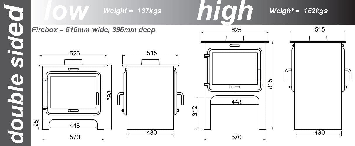 Ekol Clarity Double sided stove