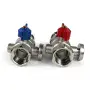 Fastwarm 1 x 1 inches Iso/Ball Valve Pair w/Temp Gauge