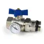 Fastwarm 1 x 1 inches Iso/Ball Valve Pair w/Temp Gauge