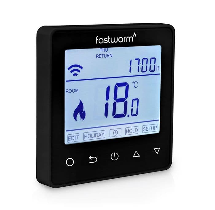 Fastwarm Smart WiFi 2.0 Thermostat - BLACK (16amp)