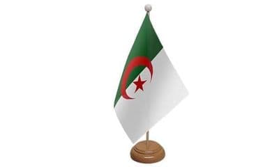 Algeria Wooden Table Flag