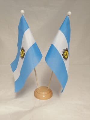 Argentina Double Wooden Table Flag