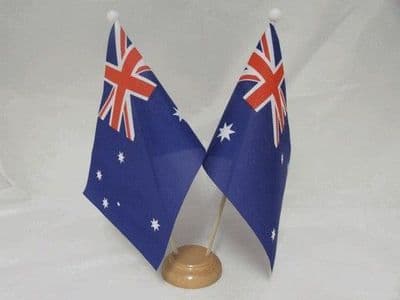 Australia Double Wooden Table Flag