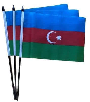 Azerbaijan Hand Flag - 3 Pack