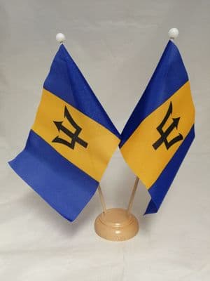 Barbados Double Wooden Table Flag