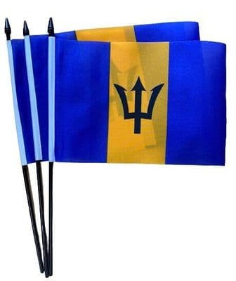 Barbados Hand Flag - 3 Pack