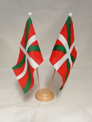 Basque Double Wooden Table Flag