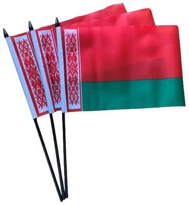 Belarus Hand Flag - 3 Pack