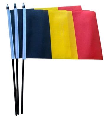 Belgium Hand Flag - 3 Pack