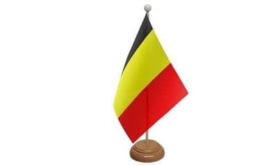 Belgium Wooden Table Flag
