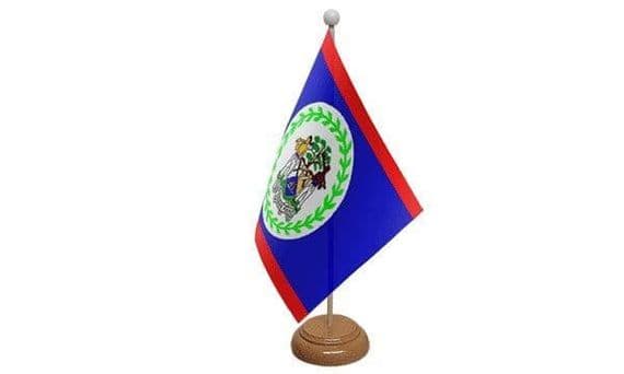 Belize Wooden Table Flag | flagly.co.uk | We Sell Flags