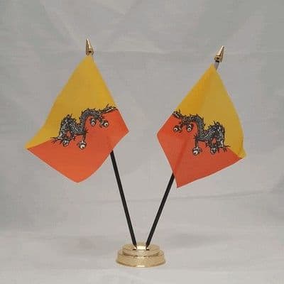Bhutan Double Table Flag