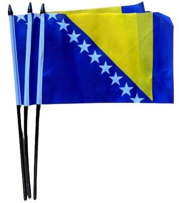 Bosnia & Herzegowina Hand Flag - 3 Pack