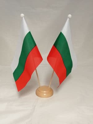 Bulgaria Double Wooden Table Flag