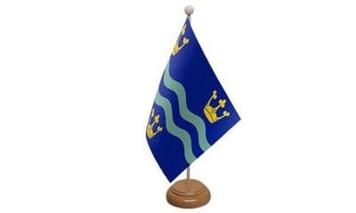 Cambridgeshire Blue Wooden Table Flag
