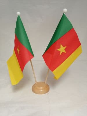 Cameroon Double Wooden Table Flag