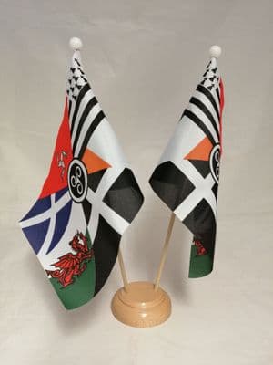 Celtic Nations Double Wooden Table Flag
