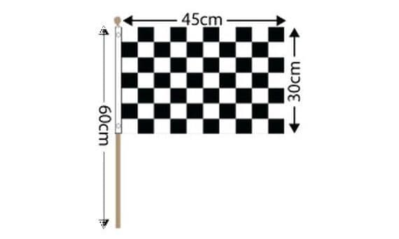 Checkered Hand Flag Black and White 18&34; x 12&34;