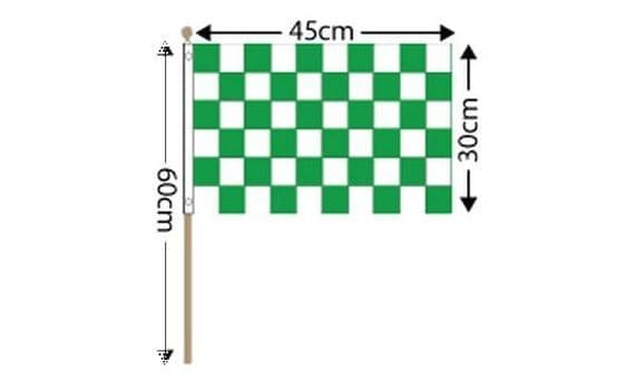 Checkered Hand Flag Green and White 18&34; x 12&34;