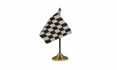 Checkered Table Flag Black and White