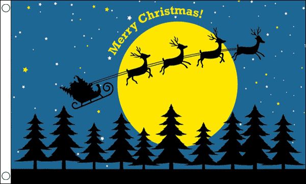 Christmas Moon Flag