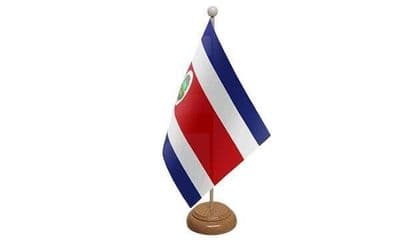 Costa Rica Wooden Table Flag
