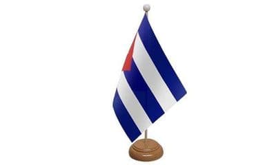 Cuba Wooden Table Flag