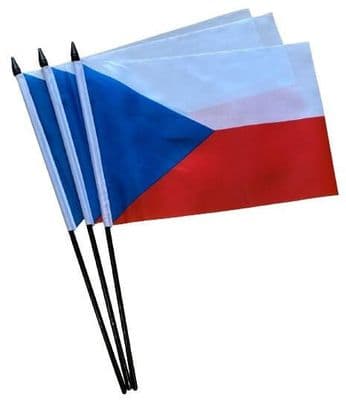 Czech Republic Hand Flag - 3 Pack