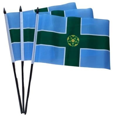 Derbyshire Hand Flag - 3 Pack