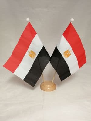 Egypt Double Wooden Table Flag