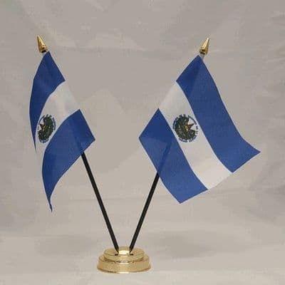 El Salvador Double Table Flag