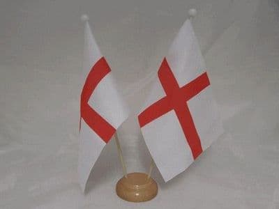 England Double Wooden Table Flag