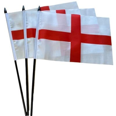 England - St George Hand Flag - 3 Pack