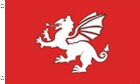 English White Dragon Pendragon Flag | flagly.co.uk | We Sell Flags