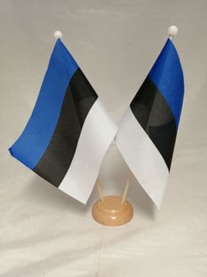 Estonia Double Wooden Table Flag