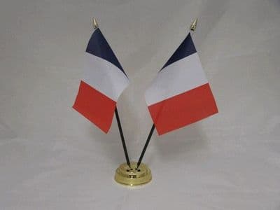 France Double Table Flag